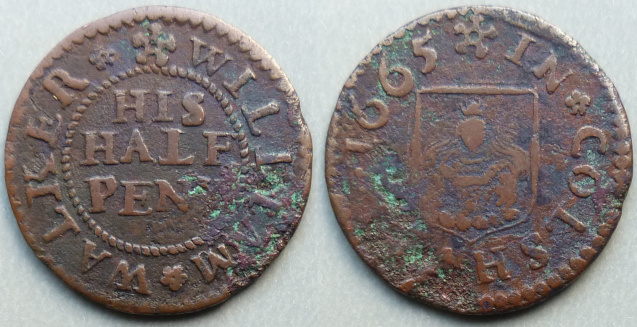 Coleshill, William Walker 1665 halfpenny Coleshill, William Walker 1665 halfpenny